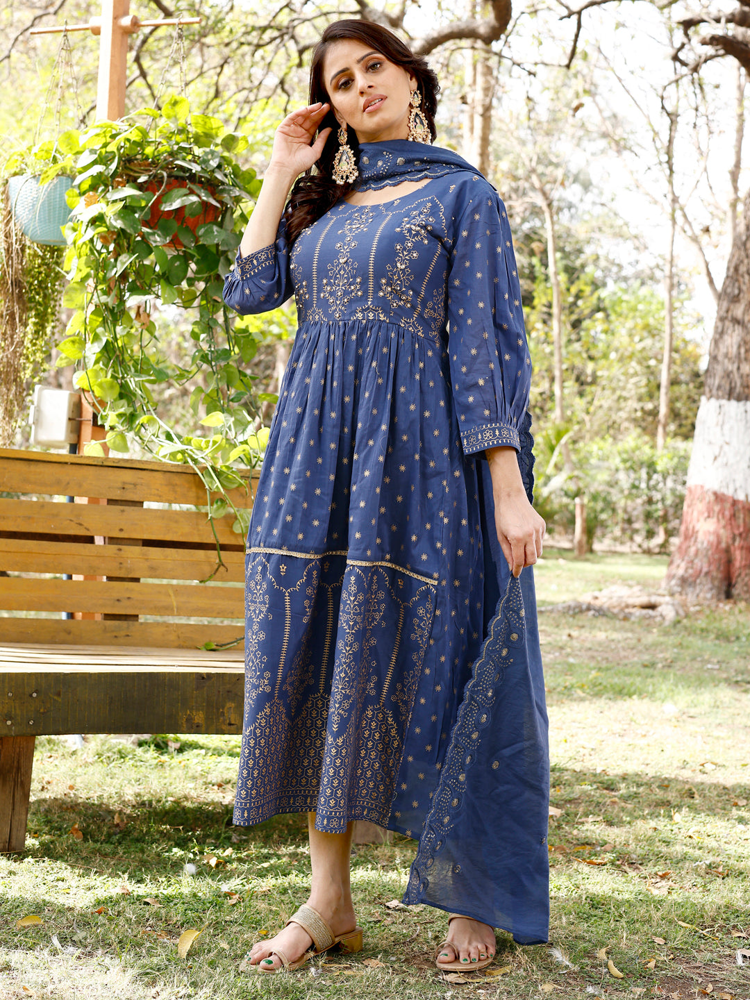 The Stunning Special Designed Long Kurta With Dupatta Suit