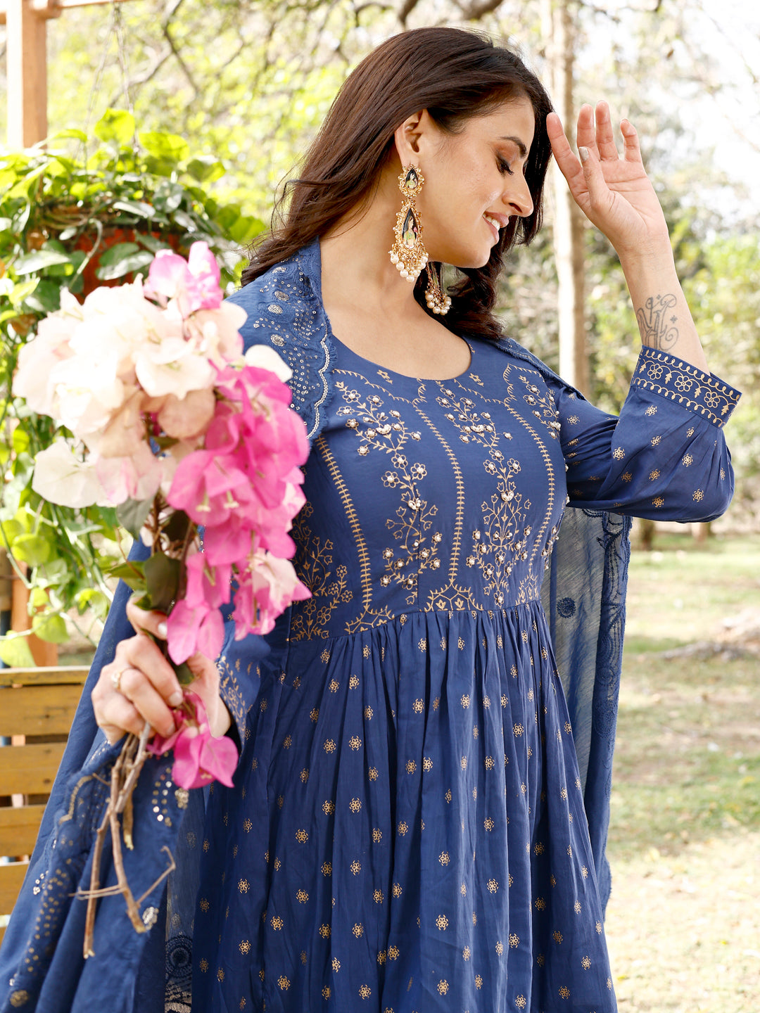 The Stunning Special Designed Long Kurta With Dupatta Suit