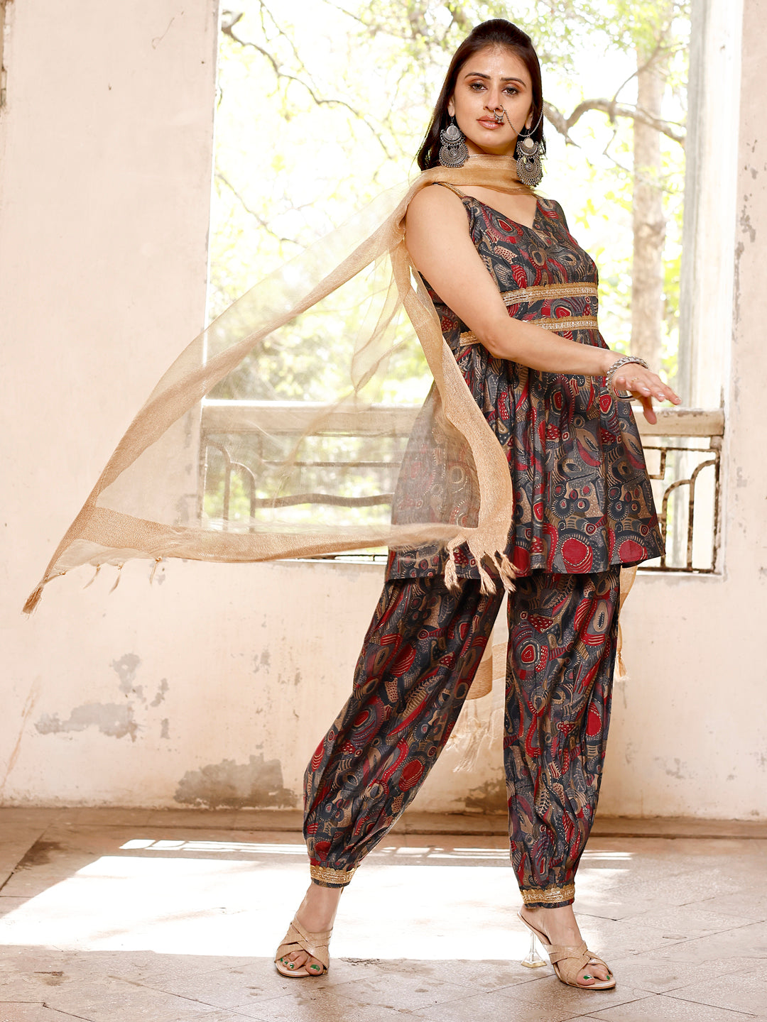 Designer Kurti With Dhoti Style Bottom For Woman's