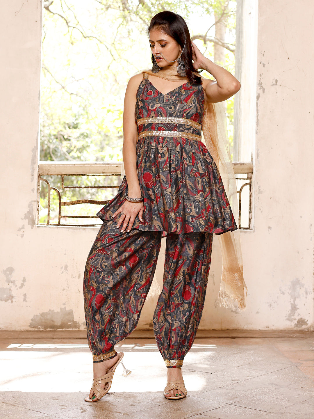 Designer Kurti With Dhoti Style Bottom For Woman's