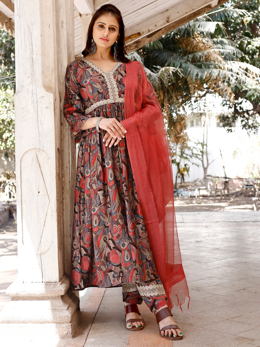 Stylish Printed Kurti Pant Set With Dupatta For Woman's