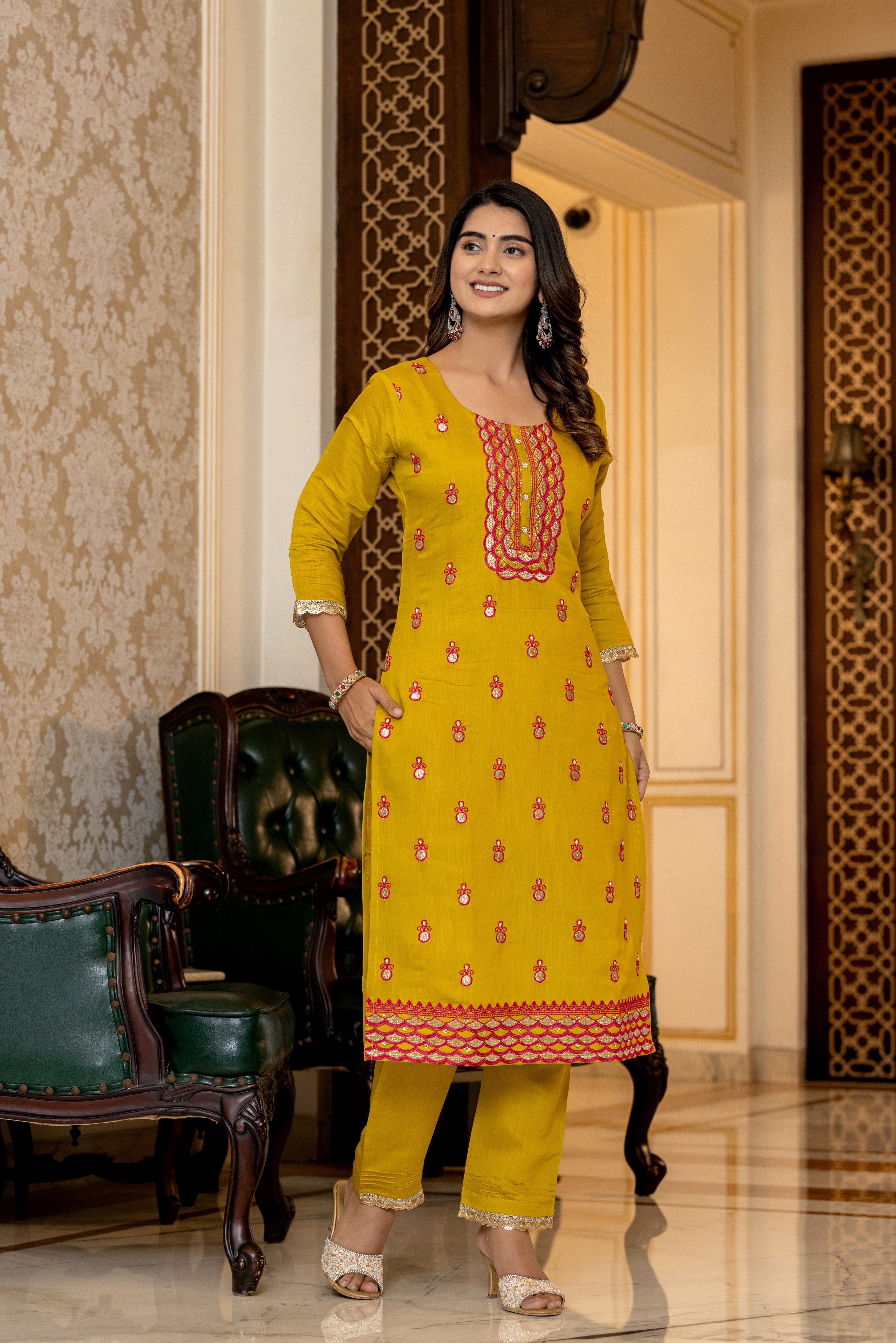 Premium Salwar Suit Sequence Handwork Over the Kurti