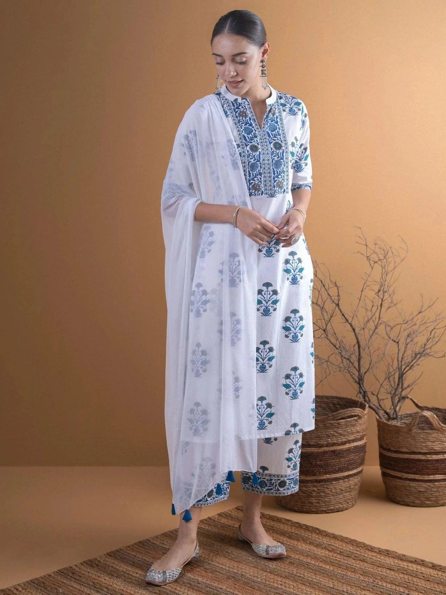 Amazing Cotton Blend Printed Kurta Set