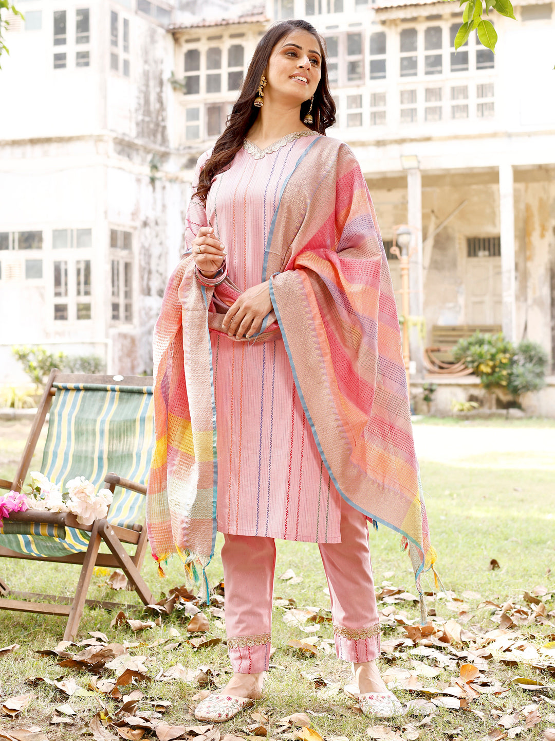 Soft Premium Cotton Kurta Set With Doria Dupatta